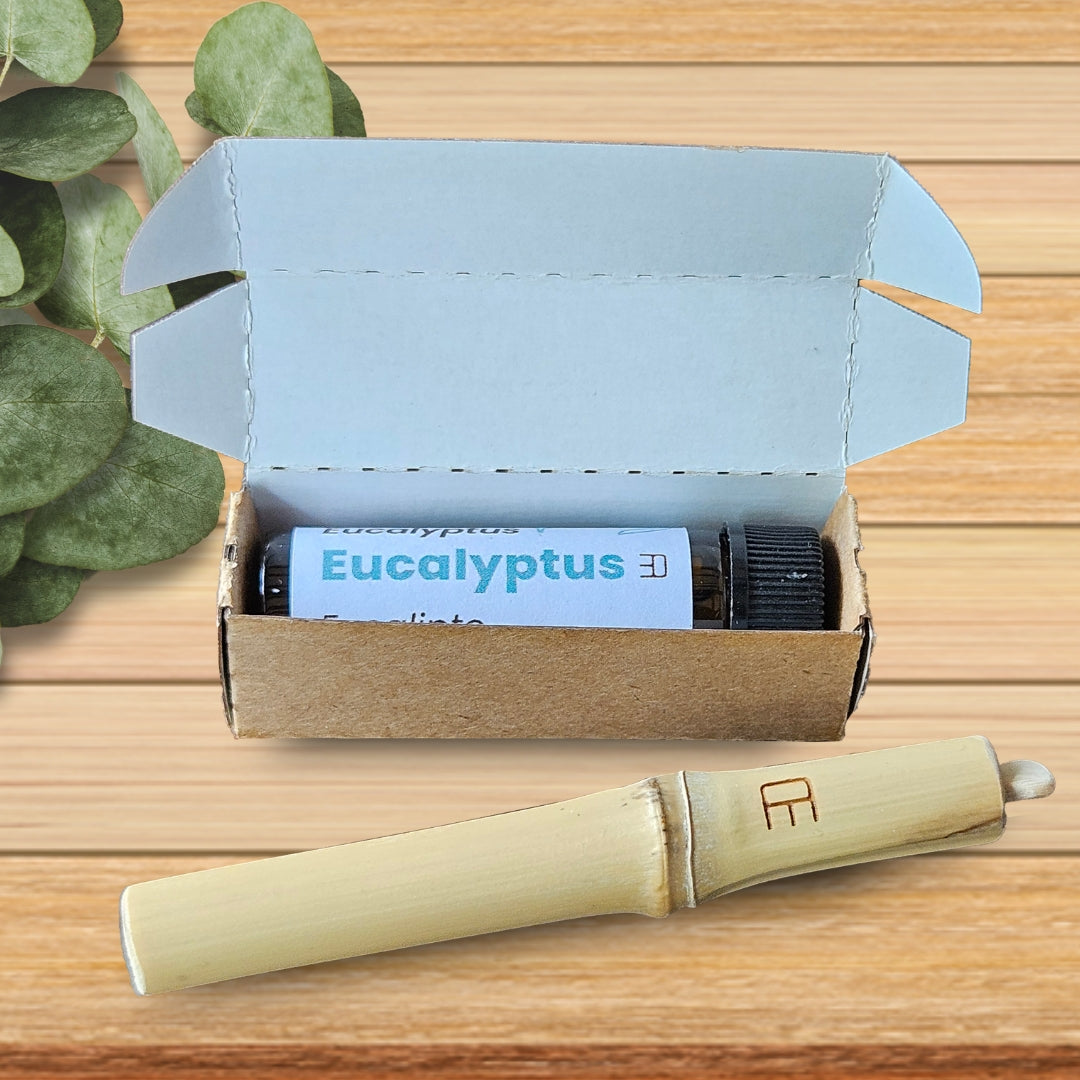 Inhaling 100% pure eucalyptus essential oil through PIA delivers a refreshing and invigorating sensation. Eucalyptus is renowned for its ability to clear airways, refresh the respiratory system, and provide a soothing effect that promotes relaxation and clarity. Each inhale fills you with a crisp, revitalizing aroma that energizes your senses and calms your mind.
Our eucalyptus essential oil is presented in a high-quality 5.5 ml glass bottle, ensuring optimal purity and potency.