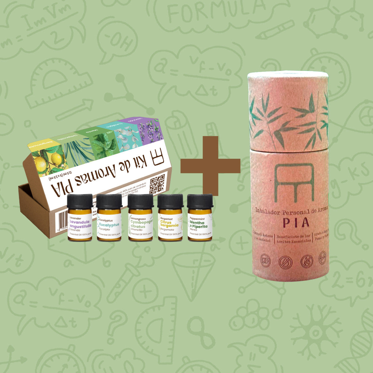 PIA Inhaler + 5 Essential Oils Kit  (12.5 ml)